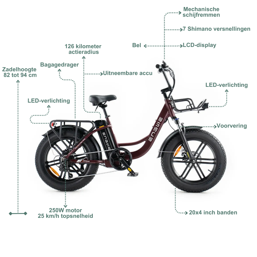 ENGWE L20 Boost - Rood (incl. gratis voormand)