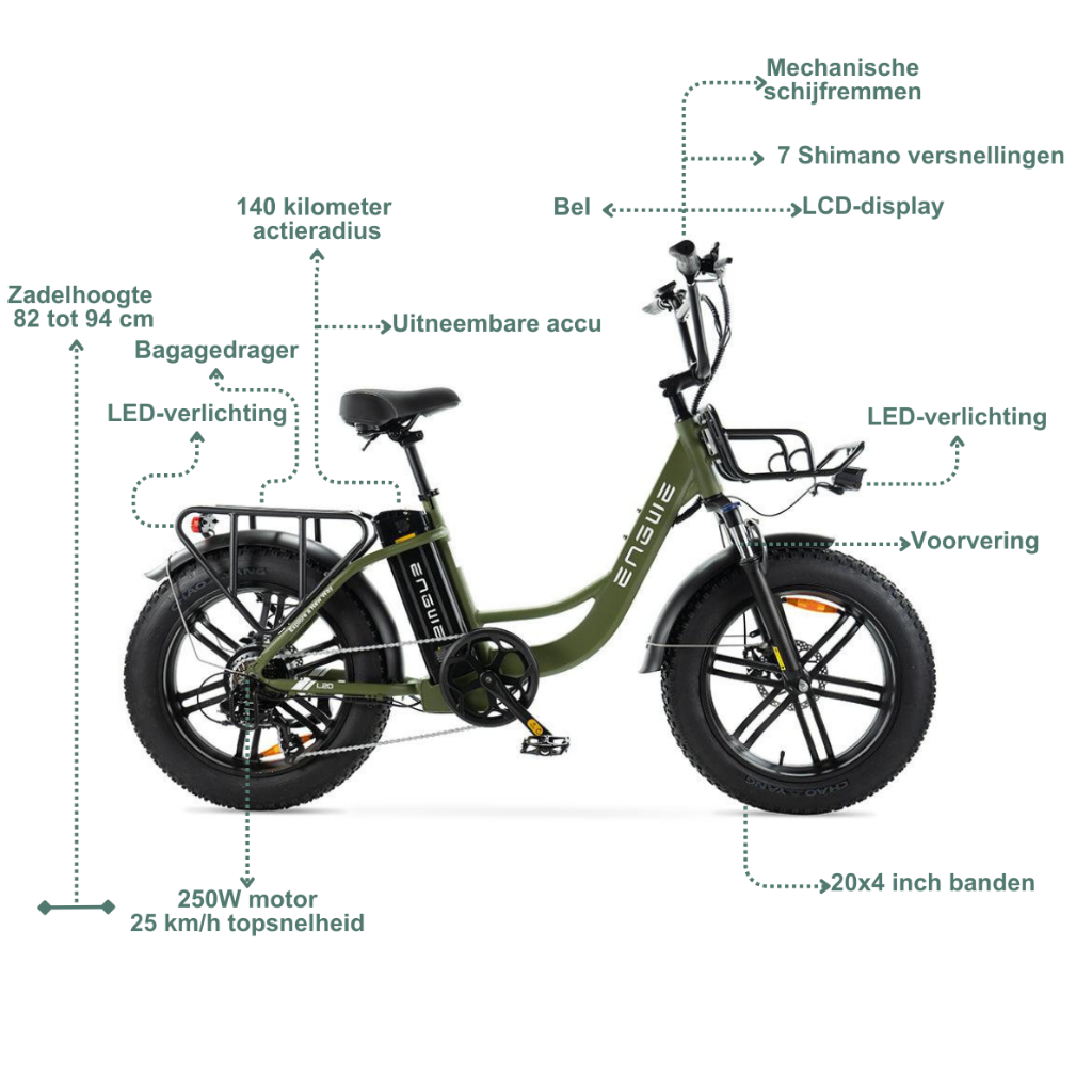ENGWE L20 - Groen (incl. gratis voormand)