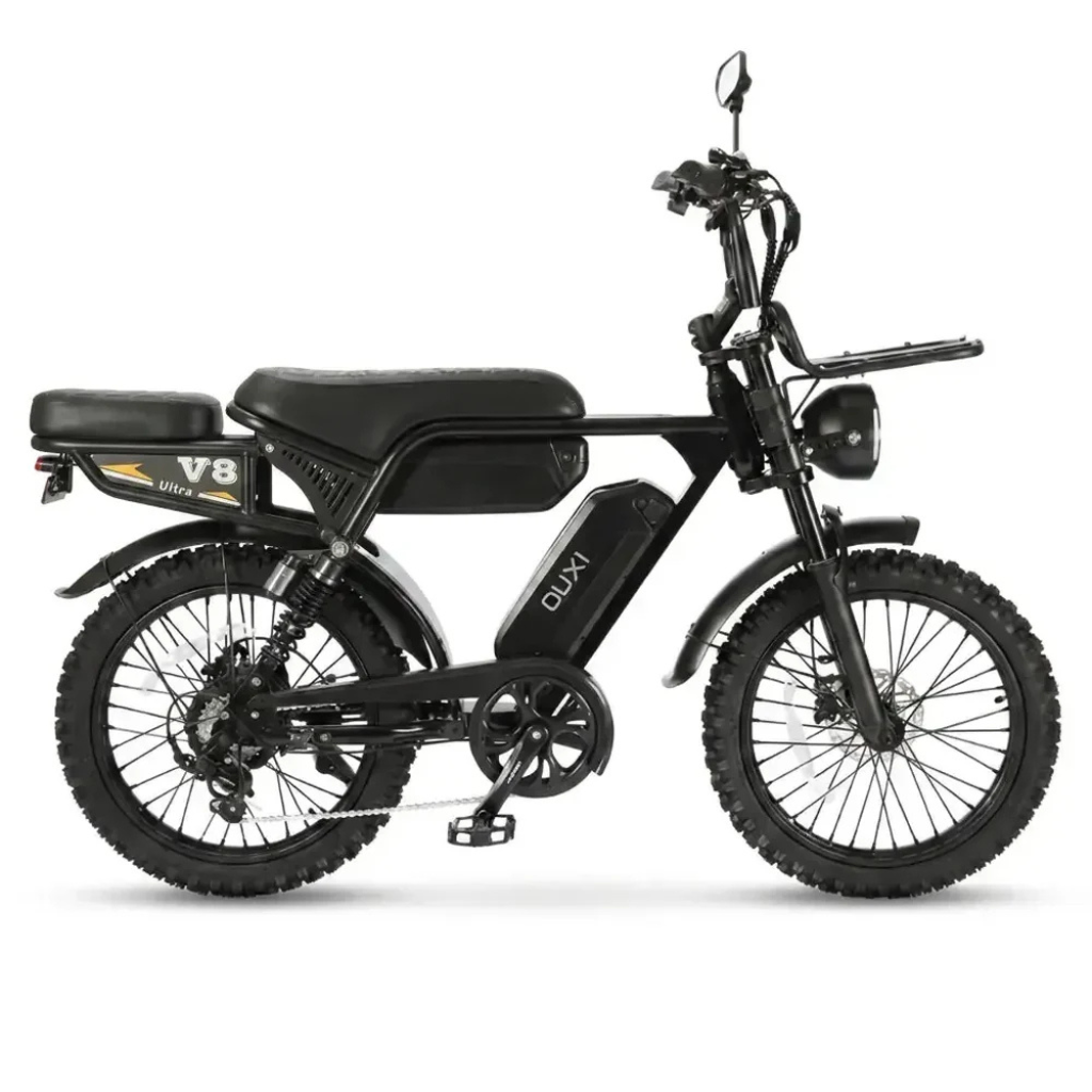 OUXI V8 Ultra Max - Skinnybike - Zwart (incl. achterzitje, voorrekje & alarm)OUXI V8 Ultra Max - Skinnybike - Zwart (incl. achterzitje, voorrekje & alarm)